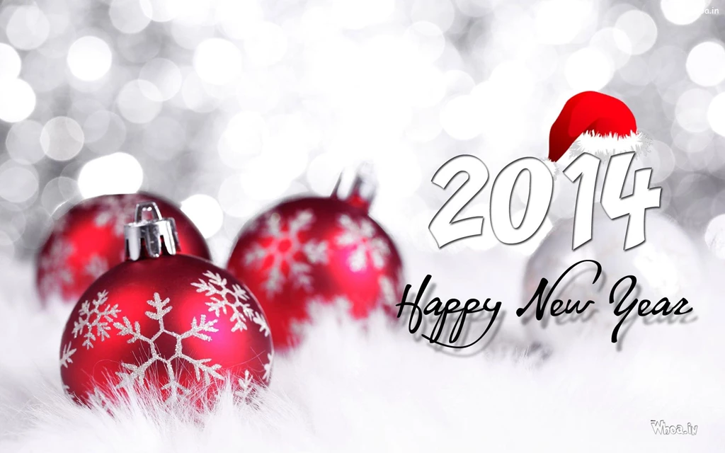 Happy New Year 2014 Wallpapers With Christmas Balls