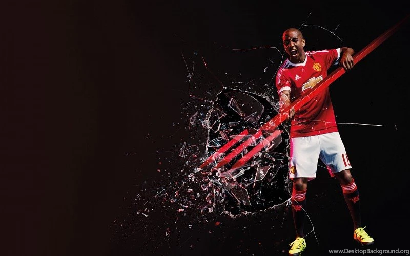 Ashley Young 2015 2016 Manchester United Adidas Home Kit ...