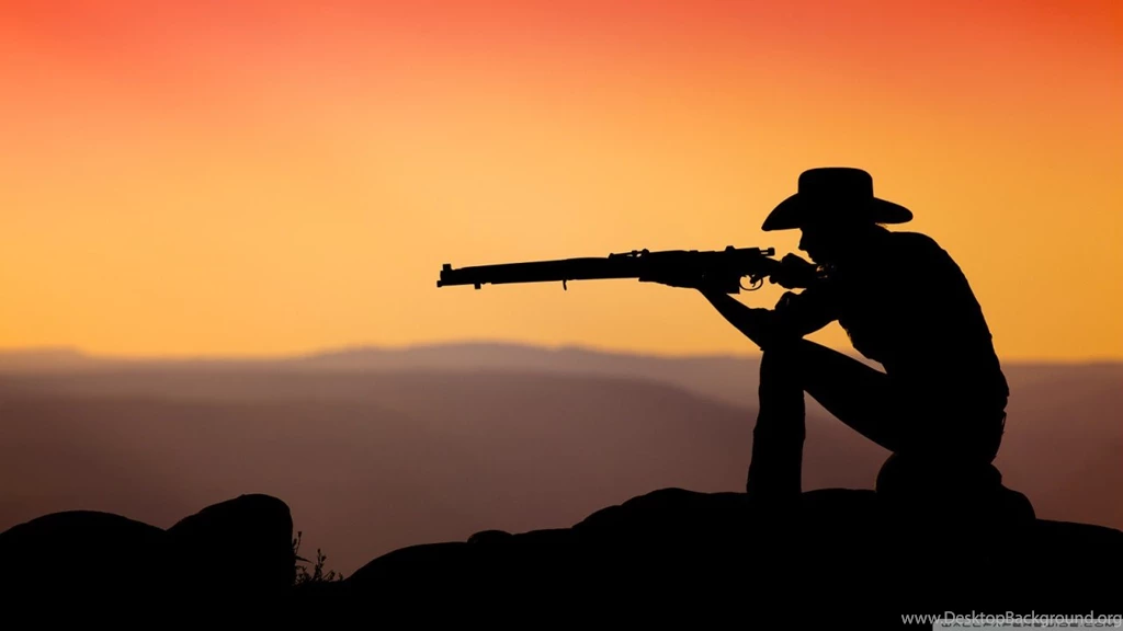 Cowboy Shooting In The Sunset HD Desktop Wallpapers : Widescreen ...
