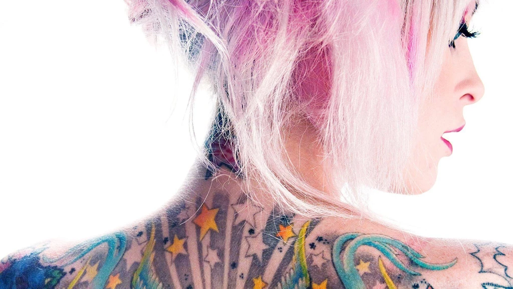 Download The Pink Hair And Tattoos Wallpaper, Pink Hair And ...