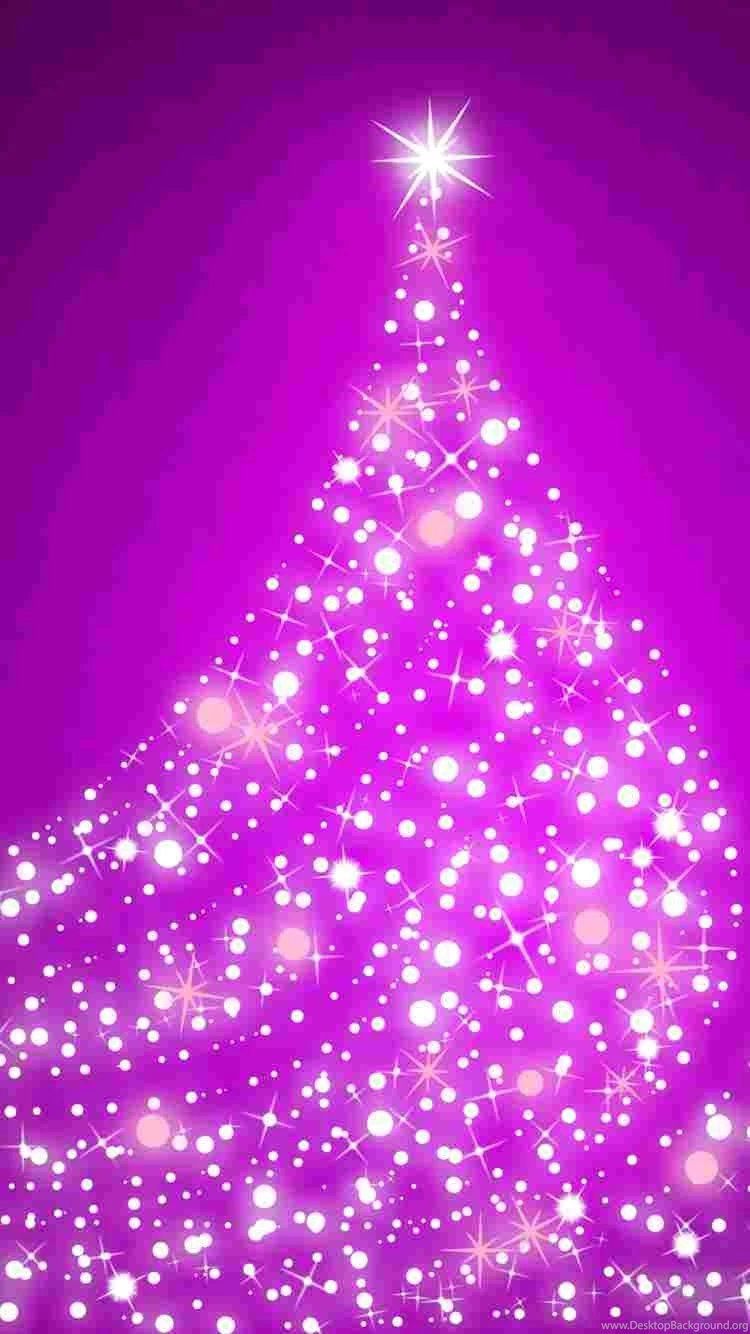 Pink White Lightened Stars Christmas 2015 Tree Ideas For iPhone 6 ...