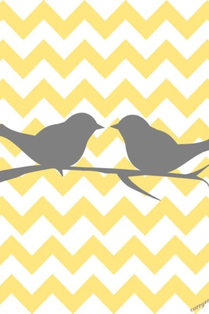 Bird Yellow And Gray Chevron. So Cute As A Lock Screen ...