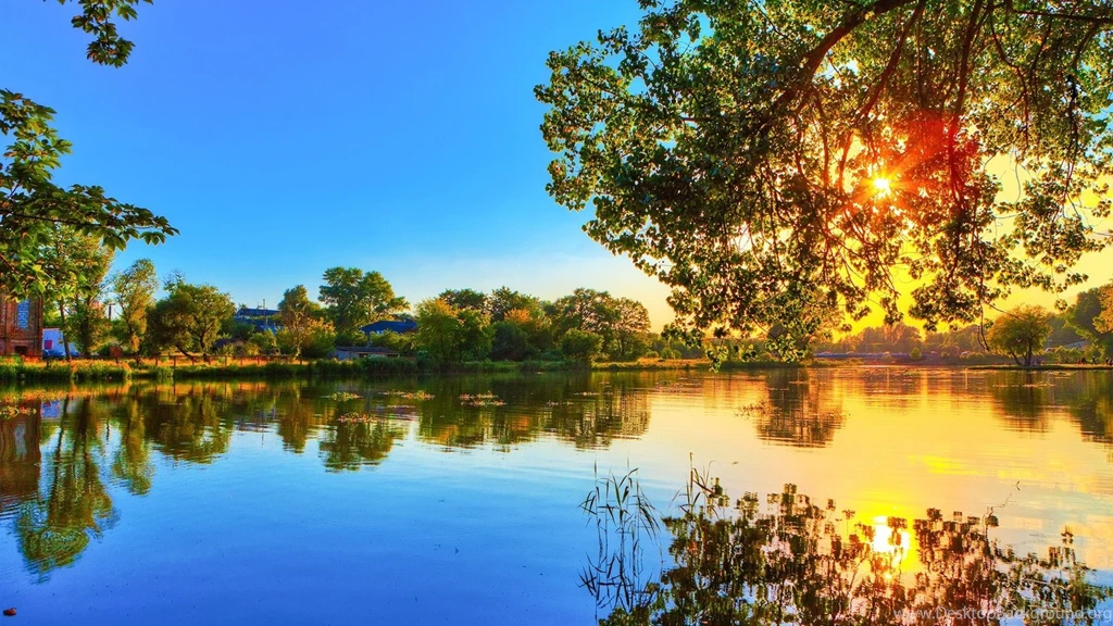 Dawn Over The Lake Hd Desktop Wallpapers Hd Desktop Wallpapers