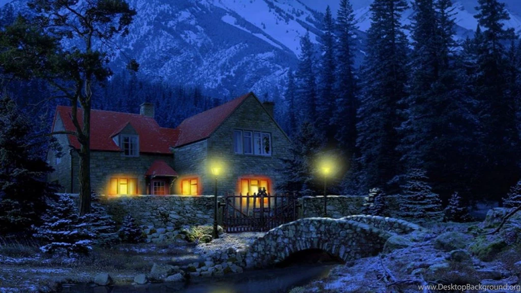 Wallpapers Winter Night Free Hd Dark X 1366x768