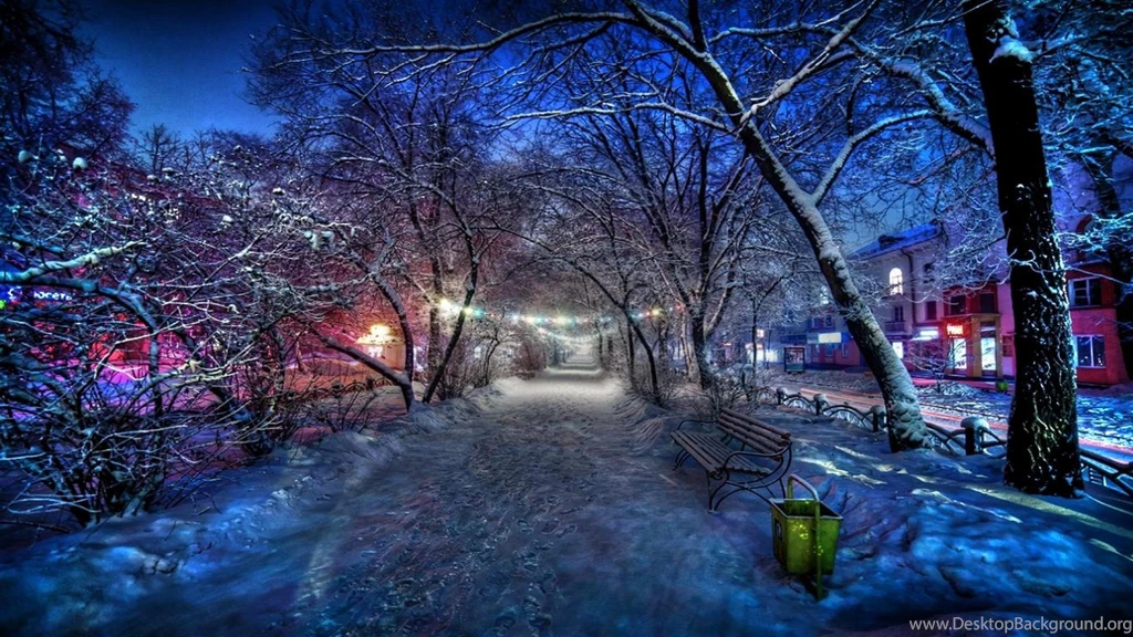 COLORFUL WINTER NIGHT WALLPAPER   (
