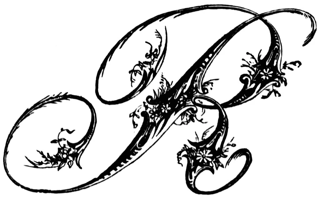 R, Ornamental Script