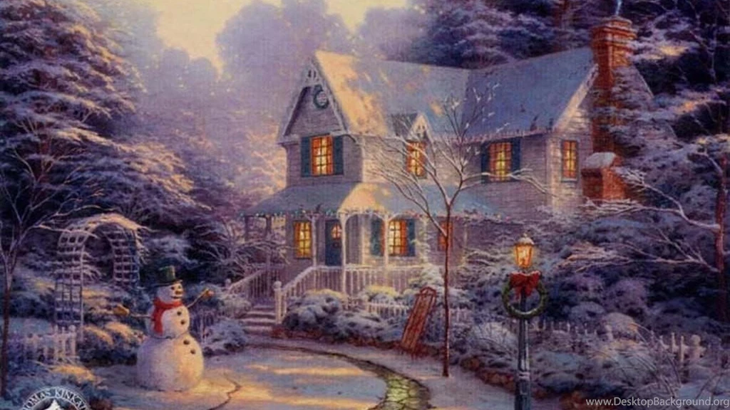 THOMAS KINKADE WINTER WALLPAPER (