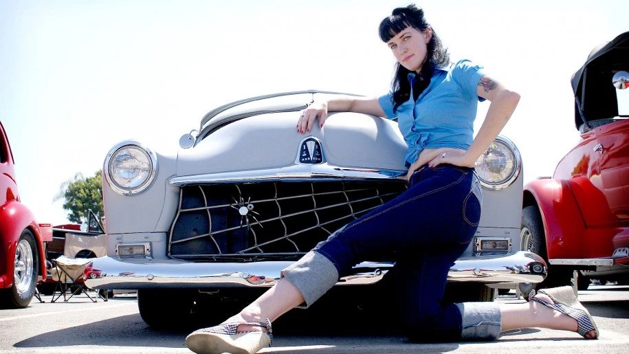 Cute Pin Up Girl Loves Cars