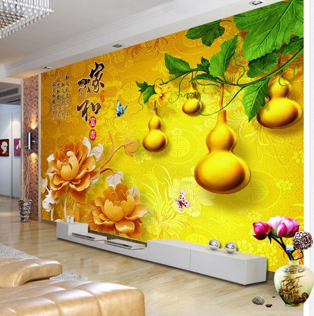 Free Shipping Latest Gourd Family And Wealth Wallpapers Murals TV ...