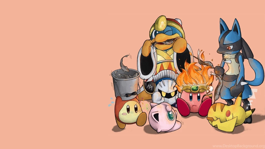 Kirby Pokemon Video Games Pikachu King Dedede Camping Simple ...