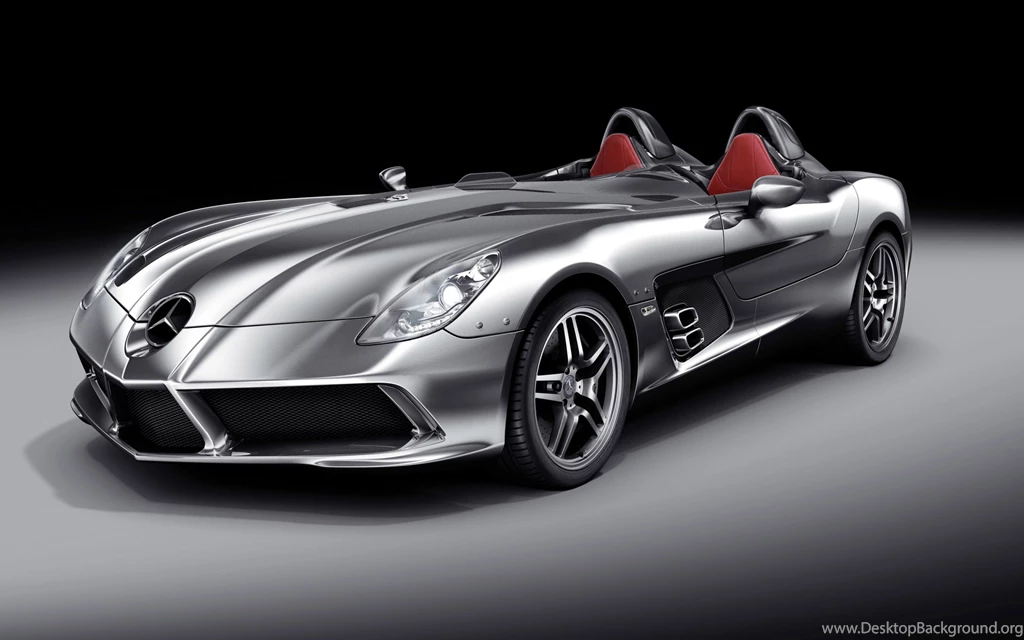 Front View Silver Mercedes Benz SLR McLaren St