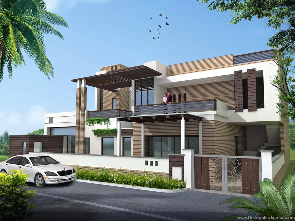 Exterior Home Design Wallpaper, Size: 2000x1500