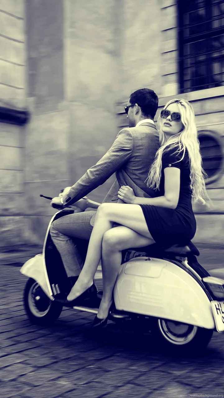 720x1280 Girl, Vespa, Guy, The City, Scooter, Vintage, Retro ...