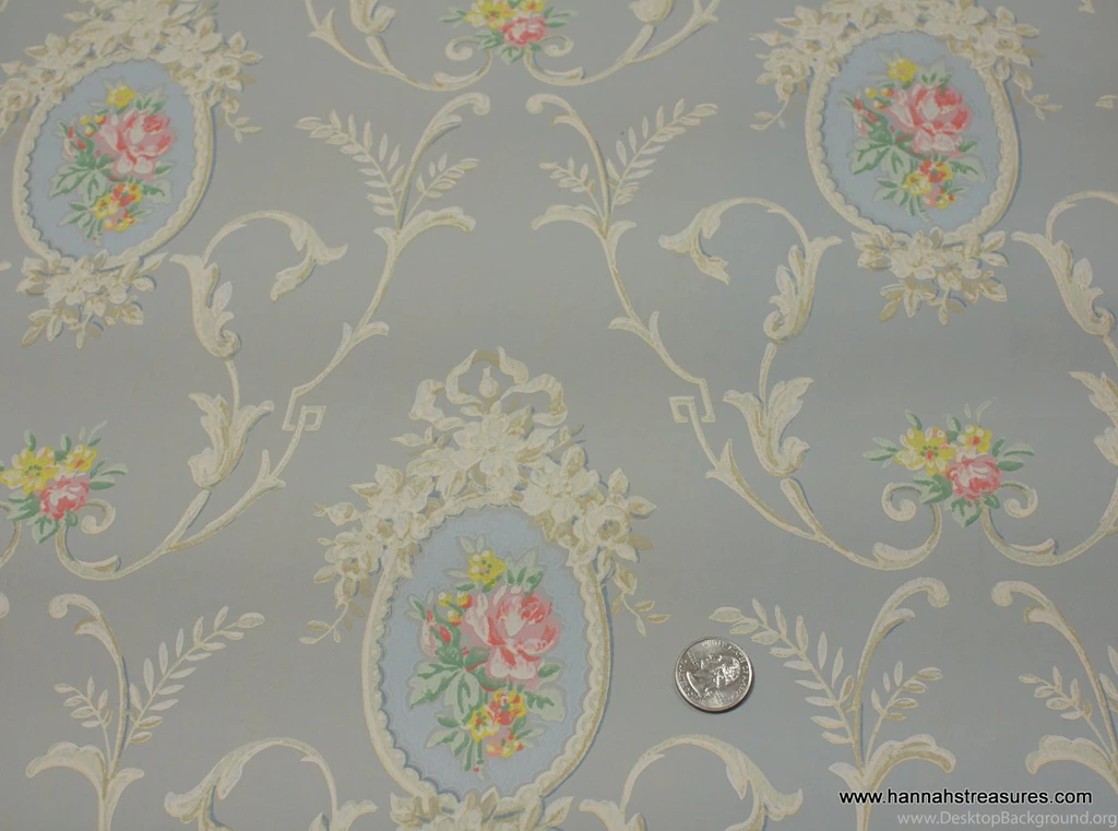 1930's Vintage Wallpapers Pale Pink Roses In By HannahsTreasures