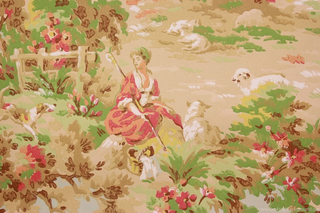 1930's Vintage Wallpapers Scenic Shepherd Rosie's Vintage Wallpapers