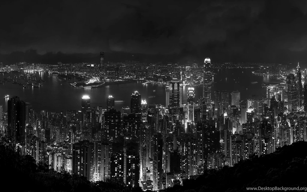 Colorful New York City Night Lights Aerial View Desktop Wallpapers