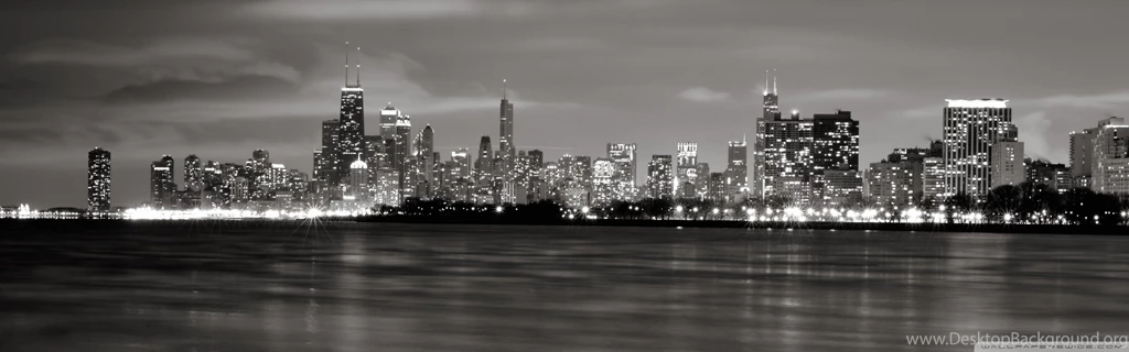 Chicago Skyline BW HD Desktop Wallpapers : High Definition ...