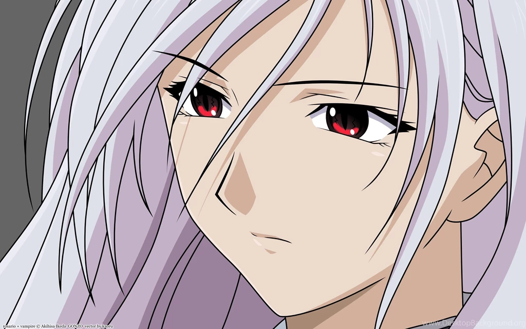 Red Eyes Akashiya Moka White Hair Rosario To Vampire Wallpapers ...