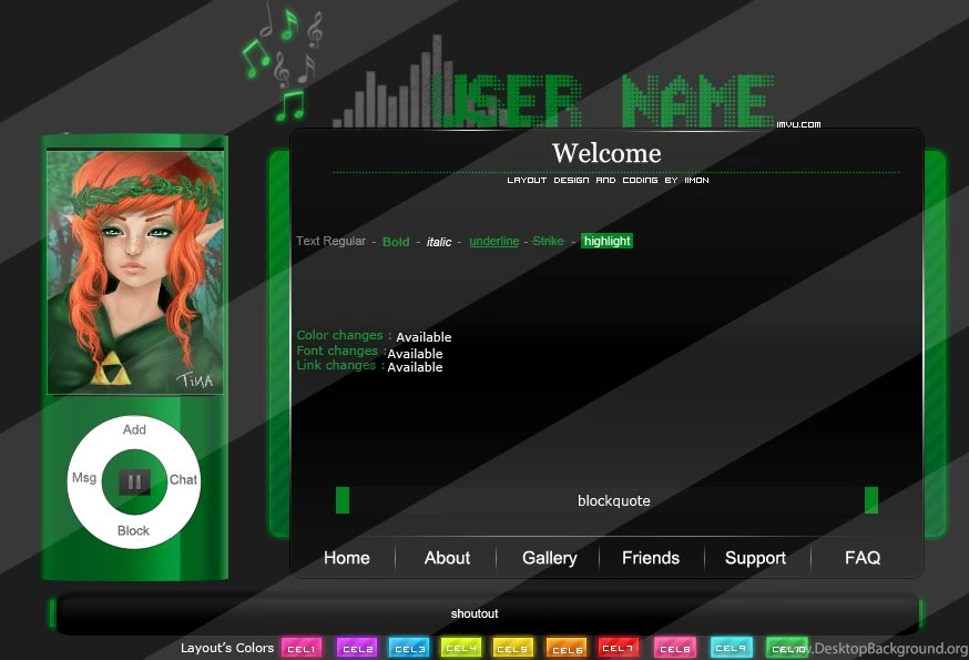 DeviantArt: More Like *~Premade Imvu Layout ~* Mell4 By IiM0N