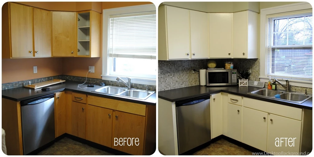Painted Kitchen Cabinets Before And After Painting Kitchen ...