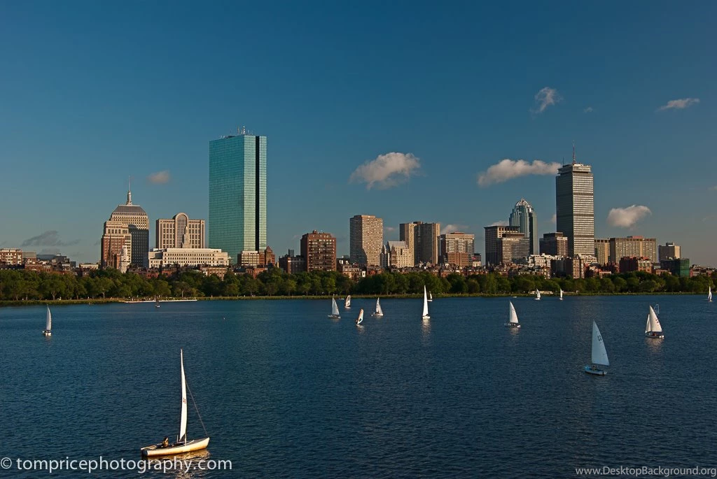 Wide View Of The Boston Skyline