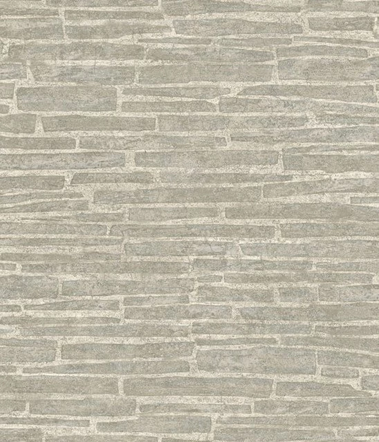 20.5in Prepasted Textured Ledgestone Wallpaper, Ivory ...