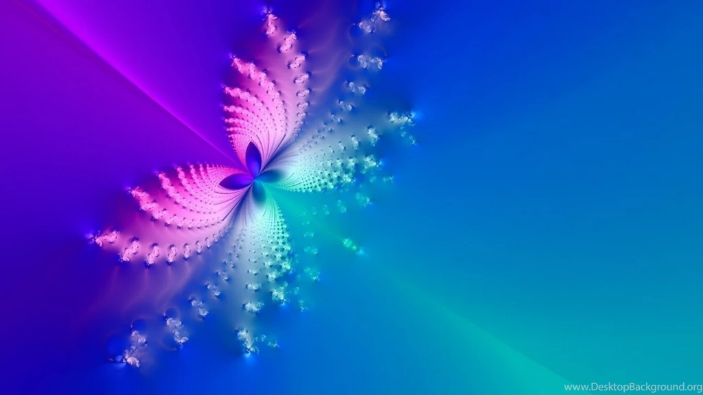 1366x768 Blue & Pink Butterfly Abstract Desktop PC And Mac Wallpapers