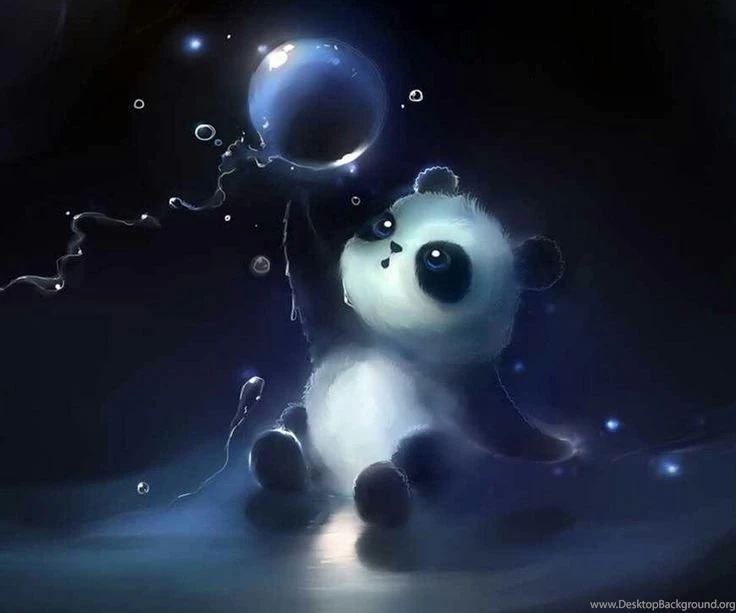 Panda With Blue Backgrounds