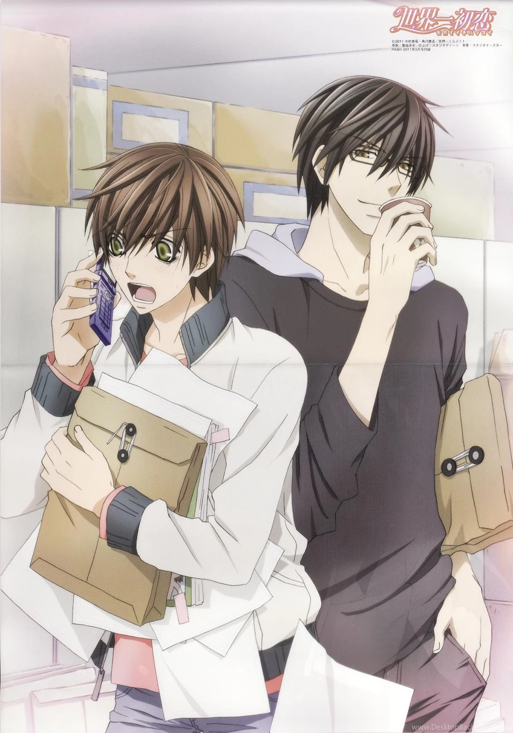Sekai Ichi Hatsukoi Series Couple Cute Anime Boys Wallpapers ...