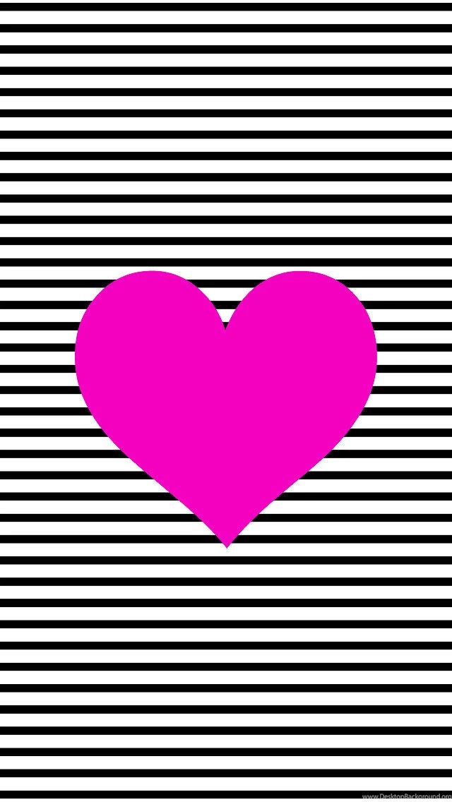 Black And White Stripe Heart