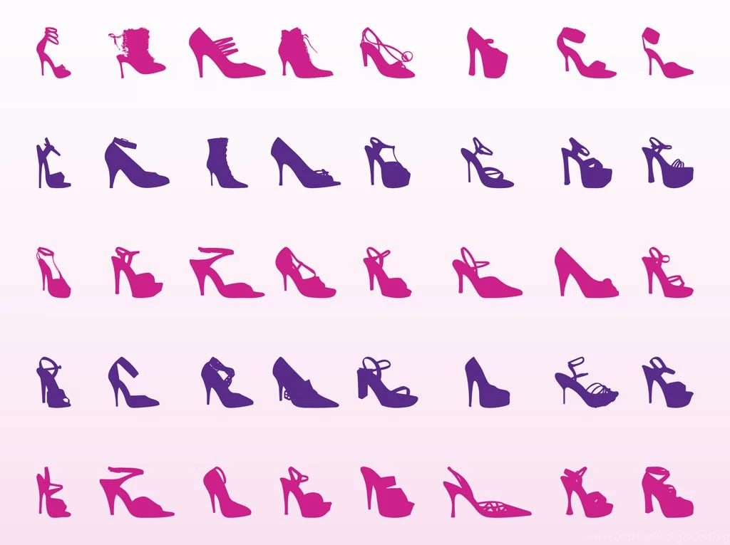 High Heel Shoes Set Vector Art & Graphics