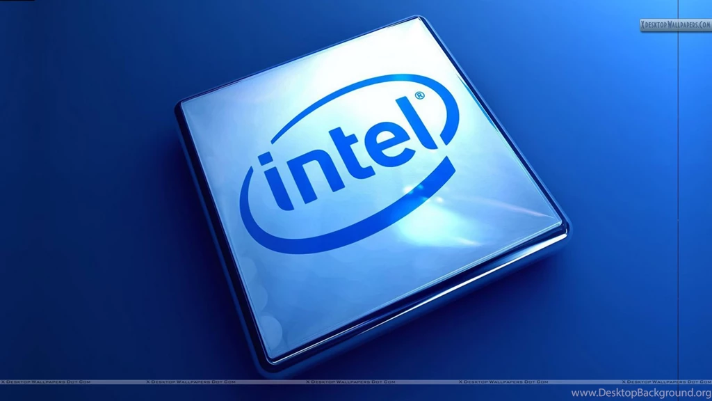 Intel Company Logo On Blue Backgrounds Wallpapers
