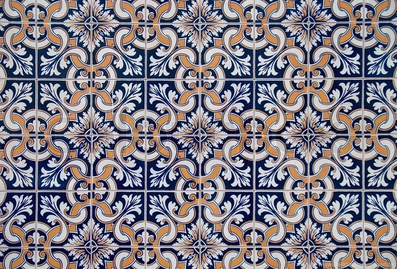 Detail Of Portuguese Glazed Tiles. Stock Photo