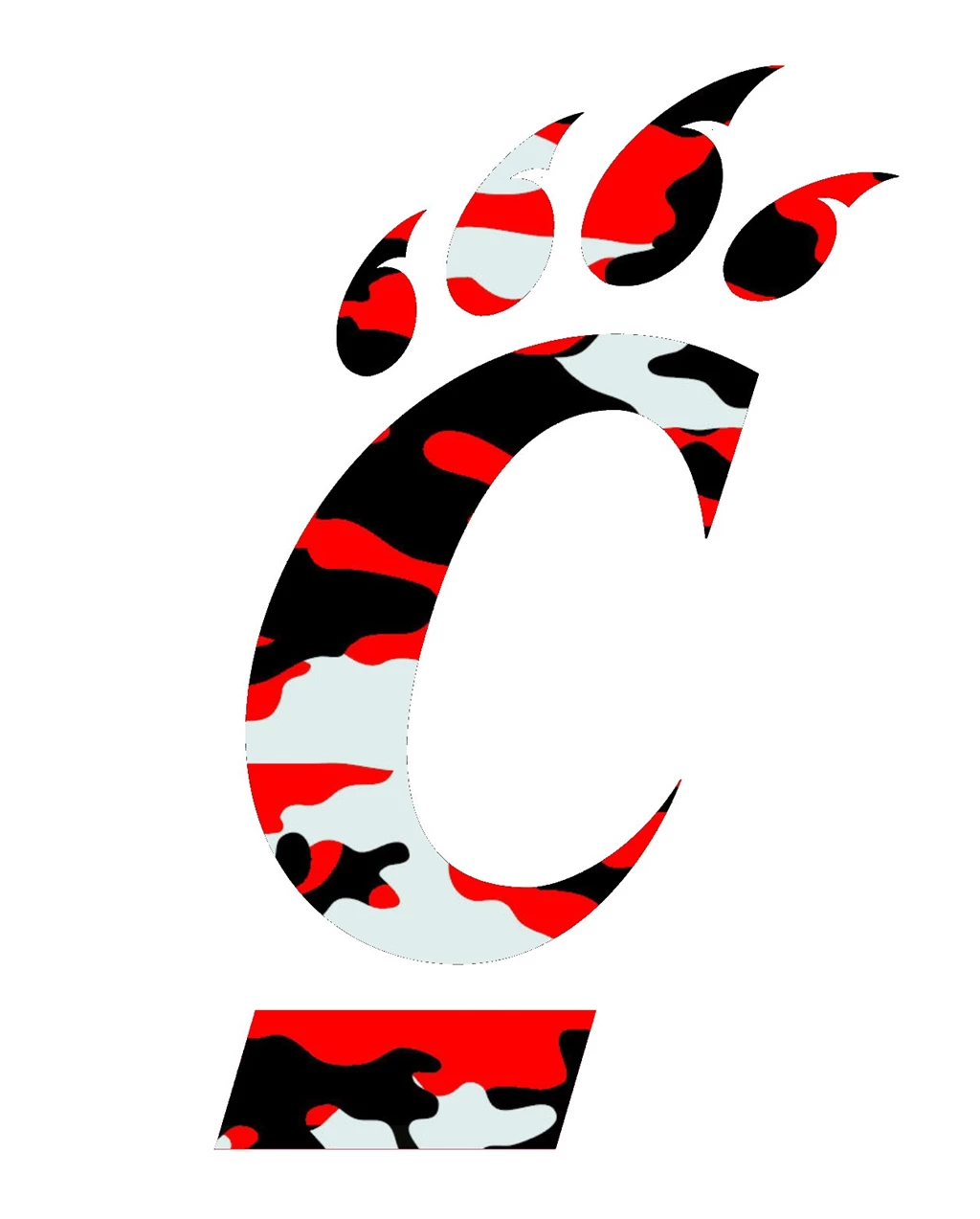Uc Bearcats Logo Red Camouflage