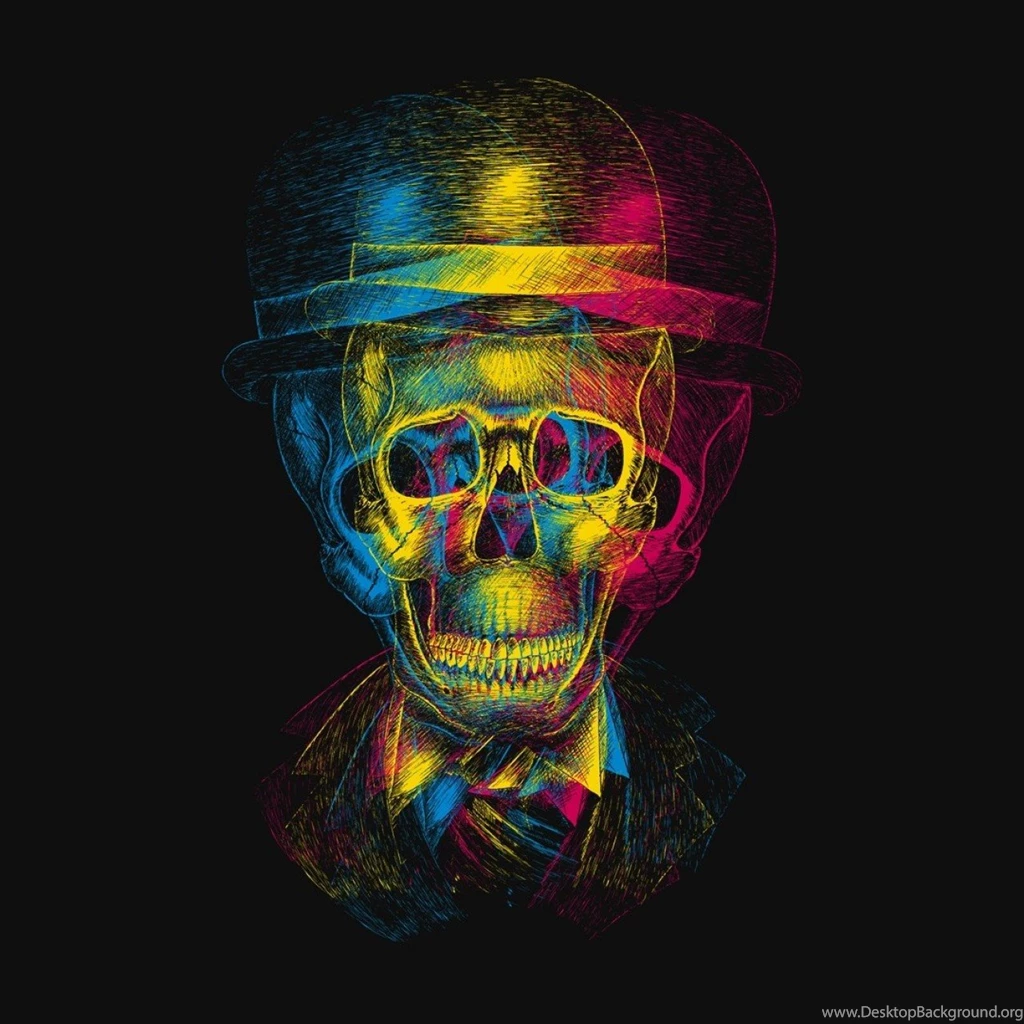 Colourful Skull 3D Wallpapers