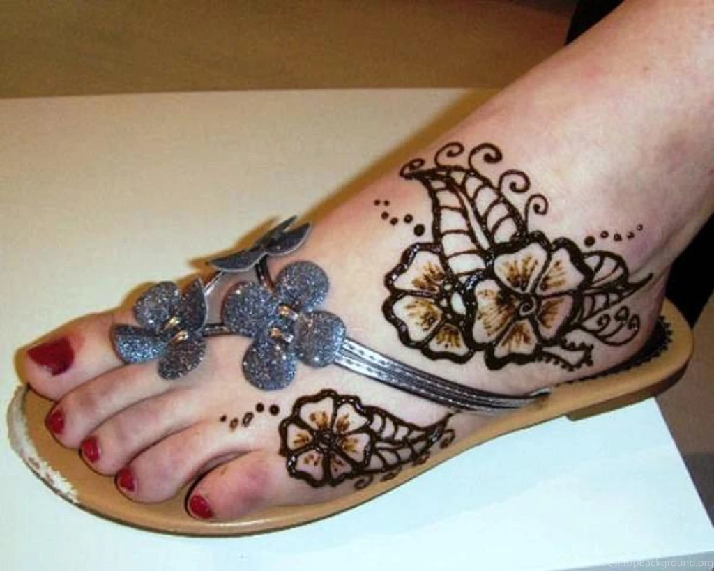 3D Wallpaper] Beautiful Feet Mehndi Designs Wallpapers Free