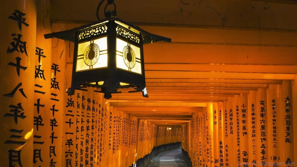 Japan Lanterns Shrine Kyoto Fushimi Inari Wallpapers