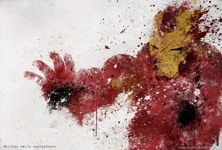Iron Man, Artwork, White Background, Paint Splatter :: Wallpapers