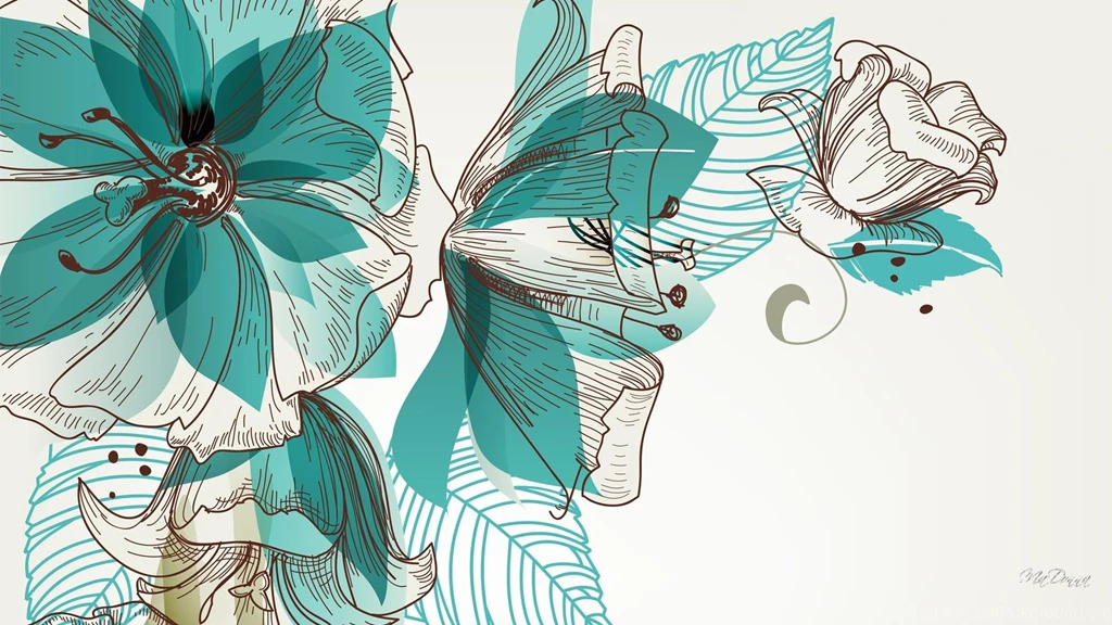 Aqua Floral (
