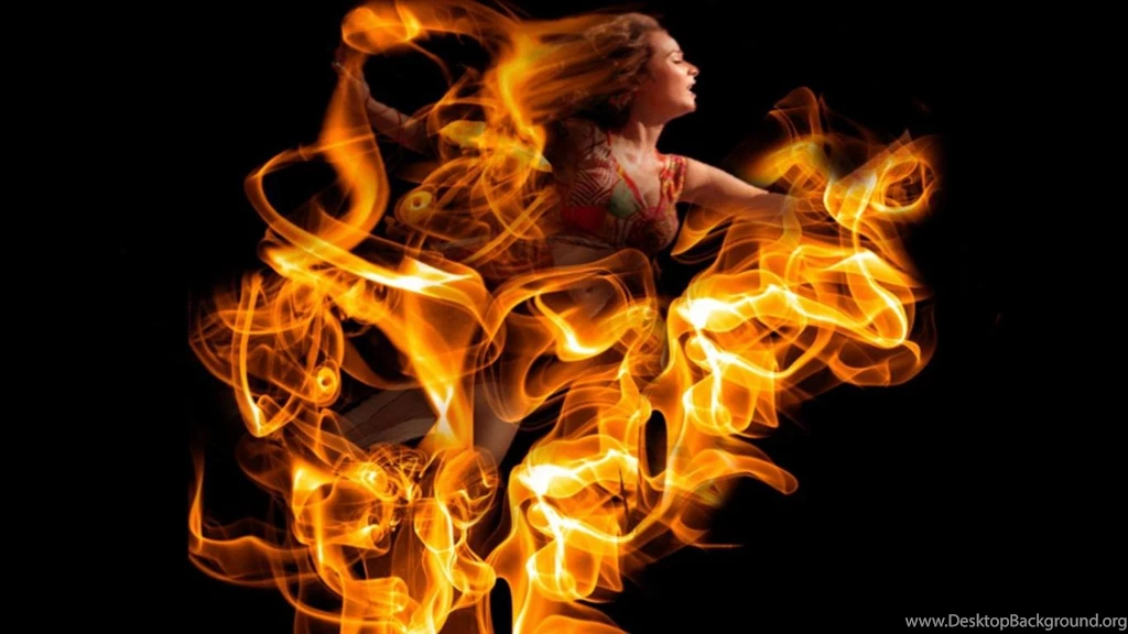 Wallpapers Burning Man On Fire Girl 1366x768