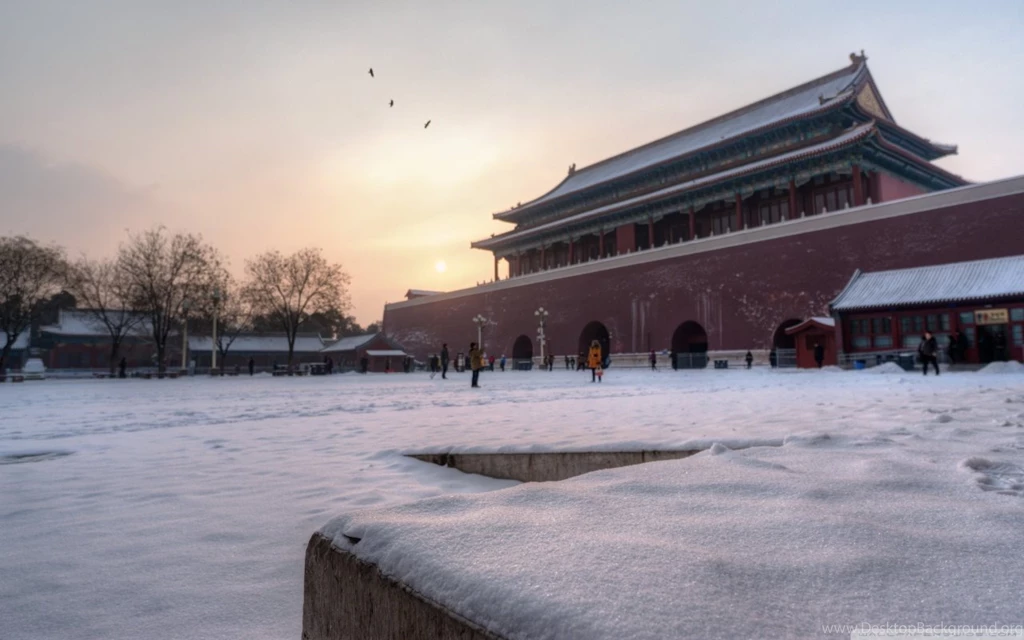 Snowy Morning At The Forbidden City HD Desktop Wallpapers : High ...