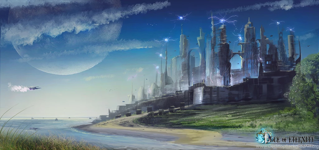 Edge Of Eternity Fantasy Sci fi Game City Spaceship Y Wallpapers ...