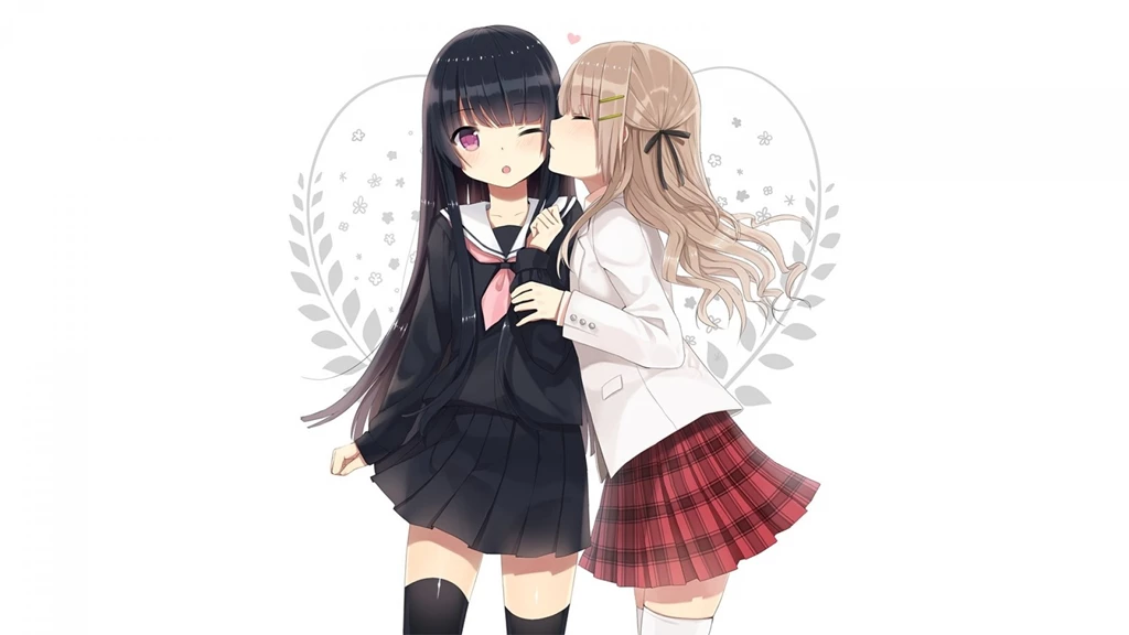 Wallpapers Anime Juri Han Nature Kiss Yuri School Uniforms Sunset ...