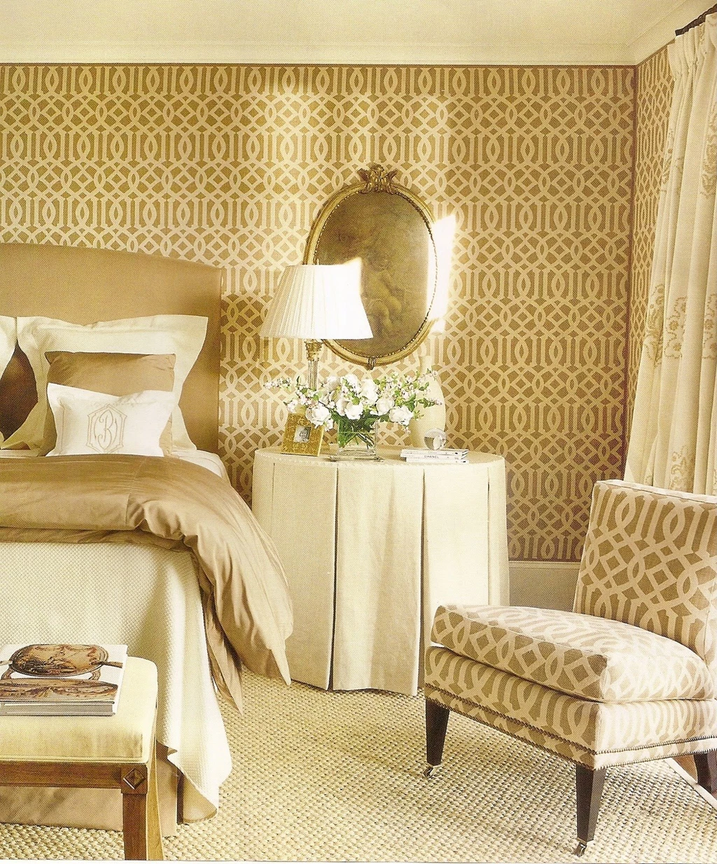 Kelly Wearstler Imperial Trellis Wallpapers Alabaster On With HD ...