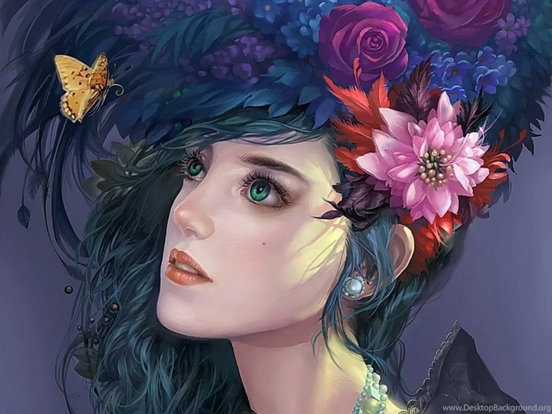 Flowers,butterflies Flowers Butterflies Fantasy Girls 1152x864 ...
