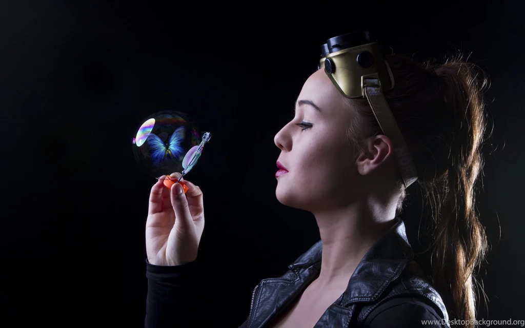 Girl Bubble Butterfly Steampunk Wallpapers
