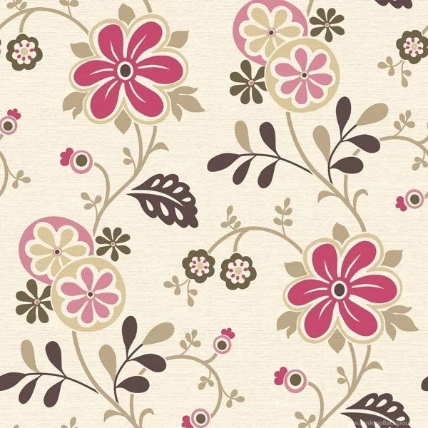 Amelie Pink Modern Floral Trail Wallpapers Bolt Contemporary ...