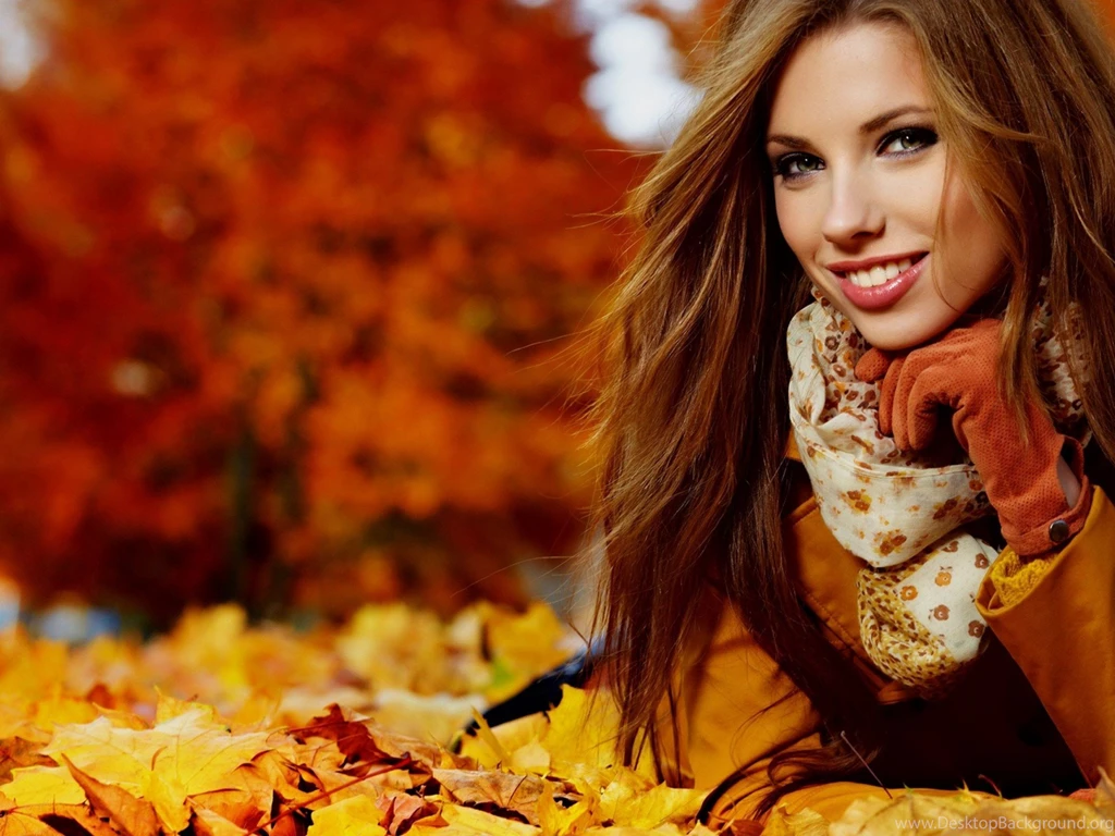 Nature Girls Girl Smile Autumn Leaves Favourite Desktop Wallpapers ...