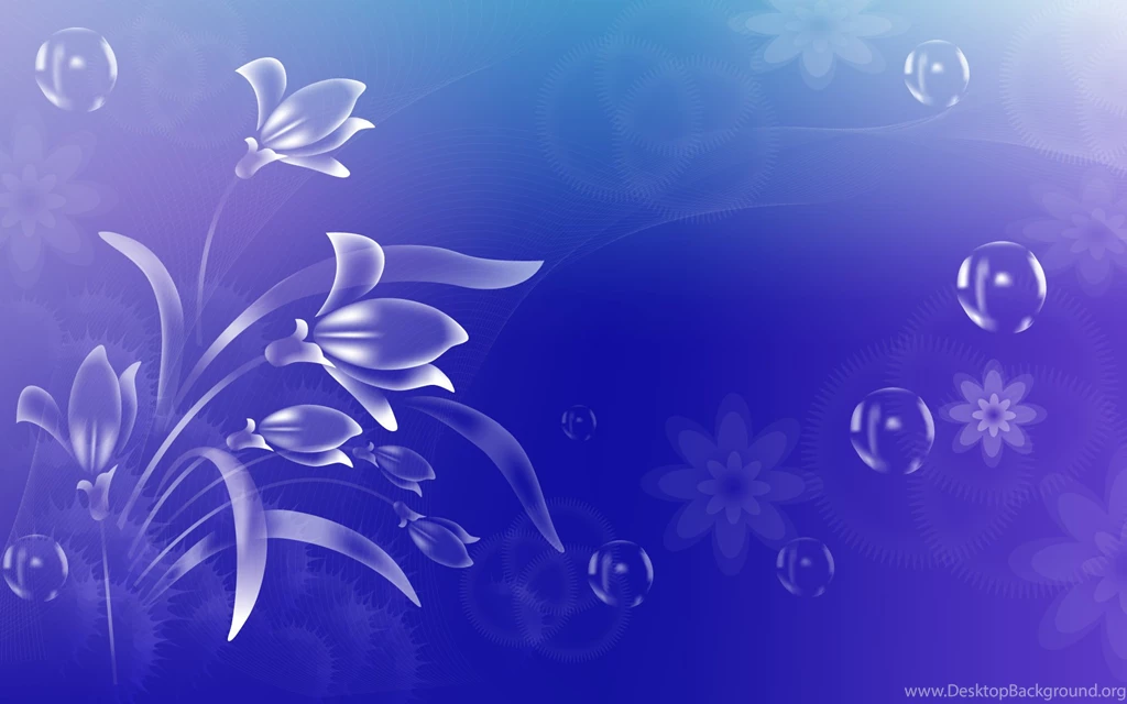 Wallpapers Flowers Bubbles On A Blue Backgrounds Hq Wallpapers For ...