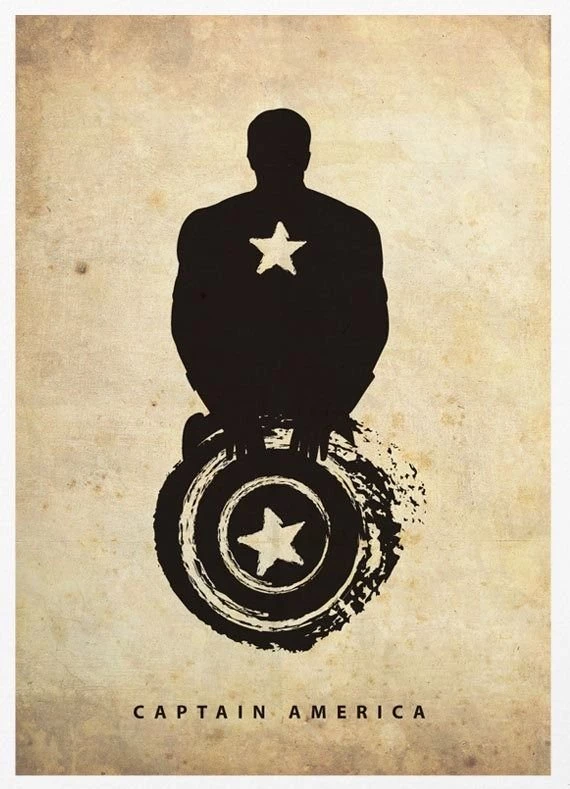 Superheroes Silhouette Illustrations On A Vintage Styled ...